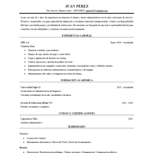 Diseño de Currículum - Modelo Harvard